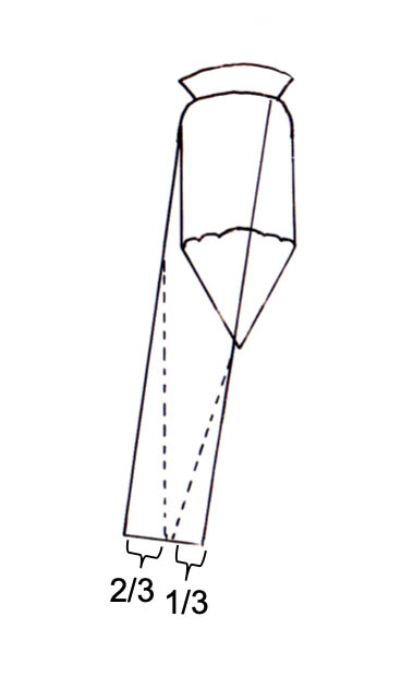Silicone Wing Cicada, diagram for trimming the wings
